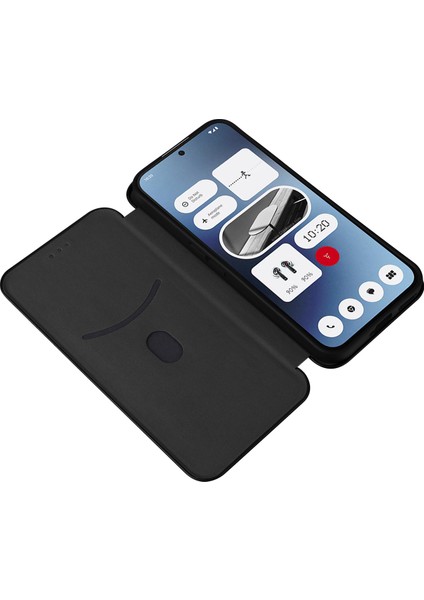 Nothing Phone (2A) Plus / Phone (2A) Karbon Fiber Dokulu Pu Deri Manyetik Kapatmalı Telefon Kapağı (Yurt Dışından)