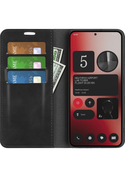Nothing Phone (2A) Plus / Phone (2A) Skin Touch Pu Deri Standlı Telefon Koruyucu Kapak (Yurt Dışından)