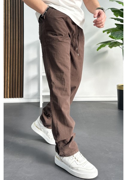 Erkek Baggy Kalıp Pantolon Kahverengi EDW130 fiyatları