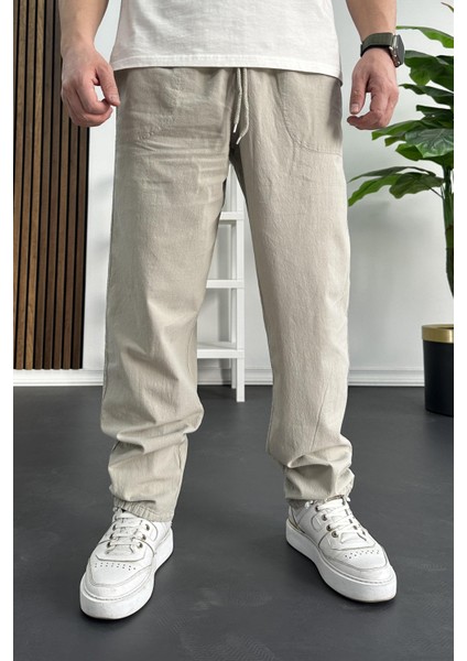 Erkek Baggy Kalıp Pantolon Bej EDW130