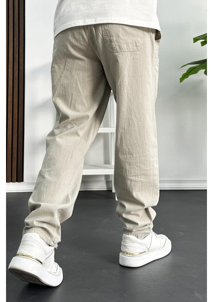 Erkek Baggy Kalıp Pantolon Bej EDW130 modelleri