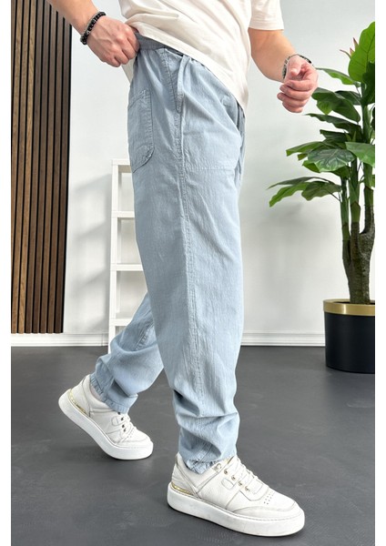 Erkek Baggy Kalıp Pantolon Açık Mavi EDW130 fiyatları