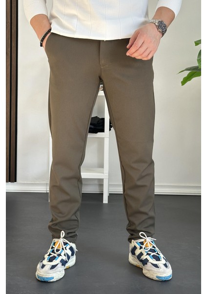 Erkek Beli Düğmeli Dar Paça Jogger Pantolon Yeşil EDW224 fiyatları