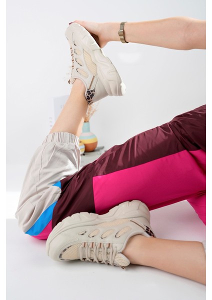 Günlük Kadın Spor Ayakkabı Bağcık Yüksek Kalın Taban Nefes Alan Oval Burun Rahat Hafif Sneaker 1001 modelleri