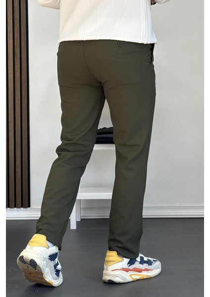 Erkek Pamuklu Kumaş Regular Pantolon Yeşil EDW226 modelleri