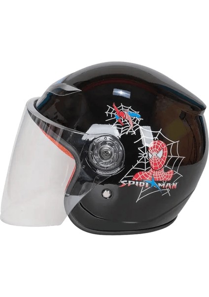 Fomu Çocuk Kask Kış Karikatür Tasarım Elektrikli Bisiklet Kask Erkek ve Kız Motosiklet Ekipmanları Accessoricolor:[windproof Hat] Black (Yurt Dışından)