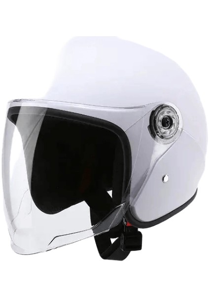 Kış Elektrikli Motosiklet 3c Kask Erkek Kadın Akü Araba Güvenlik Kapağı Evrensel Yarım Kask Abs Reçine Malzemesi Renk: Beyaz (Yurt Dışından)