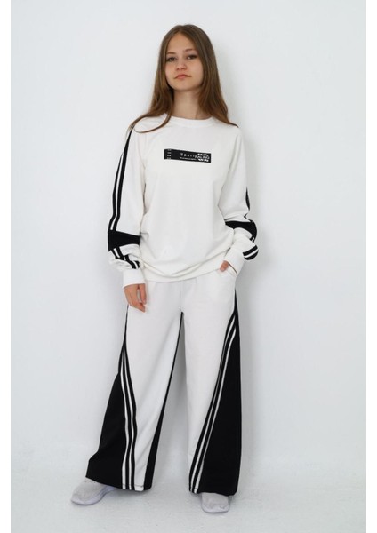 Kız Çocuk %100 Pamuk Oversize Eşofman Takımı-Rahat ve Konforlu Alt Üst Spor Giyim SETI-AÜT-0010