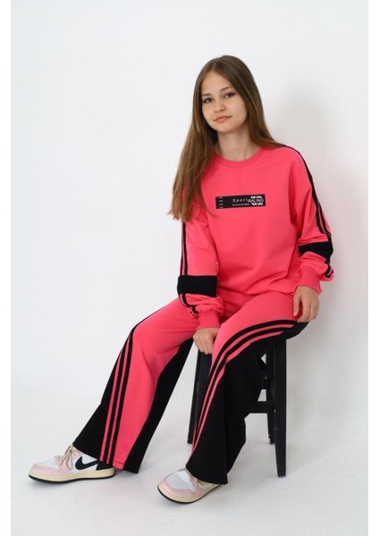 Kız Çocuk %100 Pamuk Oversize Eşofman Takımı-Rahat ve Konforlu Alt Üst Spor Giyim SETI-AÜT-0010 modelleri