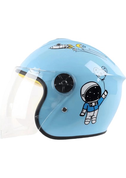 Çocuk Motosiklet Kaskı Düşmeyi Önleyici Açık Yüz Elektrikli Bisiklet Çocuk Kaskı Çocuklar Için Taşınabilir Yarım Kask Kapağı Gençlik Okul Çocuğurenk:mavi Spaceman (Yurt Dışından)