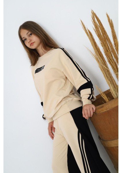 Kız Çocuk %100 Pamuk Oversize Eşofman Takımı-Rahat ve Konforlu Alt Üst Spor Giyim SETI-AÜT-0010 fırsatları