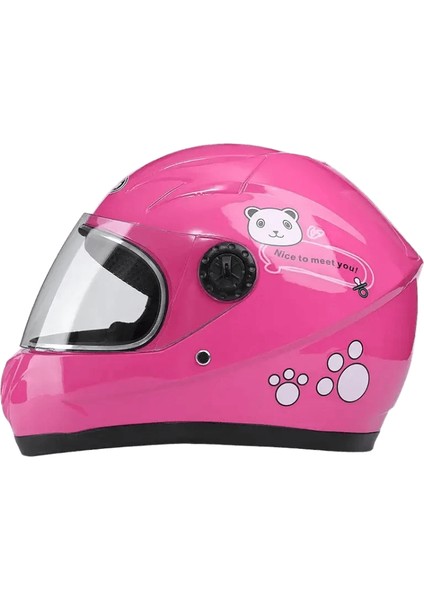 Yeni Çocuk Sevimli Karikatür Çocuk Kask Güvenlik Koruma Çocuk Dört Mevsim Tam Yüz Açık Spor Sürme Bisiklet Motosiklet Kask Renk: Pembe-3 (Yurt Dışından)