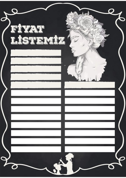 Yapışkanlı Fiyat Listesi (Model- 5) 70 x 100 cm 11