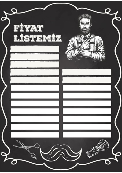 Yapışkanlı Fiyat Listesi (Model- 6) 50 x 70 cm 11