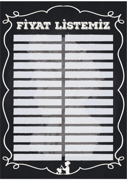Yapışkanlı Fiyat Listesi (Model- 7) 50 x 70 cm 11