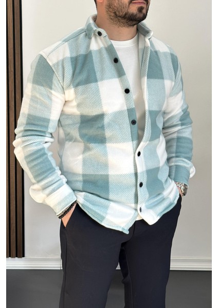 Erkek Slim Fit Polar Gömlek Gri EDW227