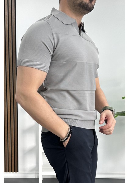 Erkek Açık Yaka Bloklu Tişört Beyaz EDW237 fiyatları