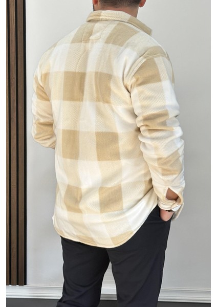 Erkek Slim Fit Polar Gömlek Gri EDW227