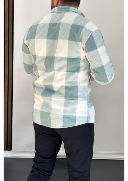 Erkek Slim Fit Polar Gömlek Yeşil EDW227 modelleri