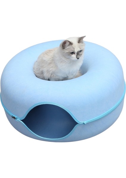Donut Kedi Kumu Dört Mevsim Kedi Tüneli Yarı Kapalı Çıkarılabilir (Yurt Dışından)