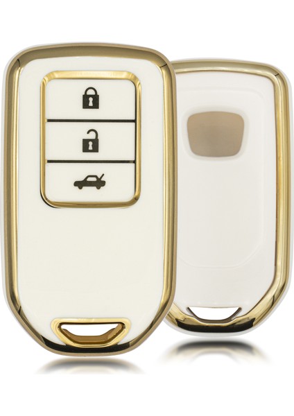 Civic Accord 3 Buton Smart Nano Anahtar Kılıfı Beyaz