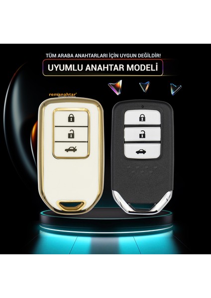 Civic Accord 3 Buton Smart Nano Anahtar Kılıfı Beyaz fiyatları