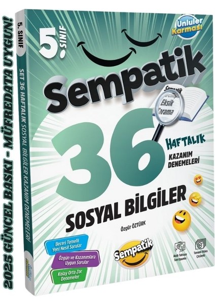 5.sınıf Sempatik Sosyal Bilgiler 36 Haftalık Kazanım Denemeleri fiyatları