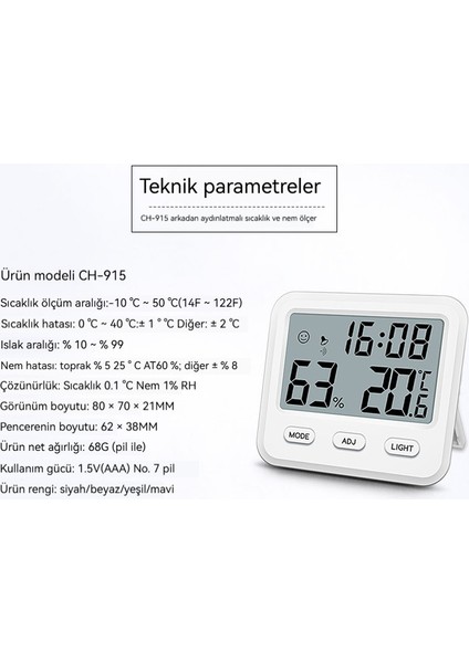 Kapalı Masa Üstü Manyetik Çekim Arka Işık Hassasiyetli Dijital Ekran Termometre (Yurt Dışından)