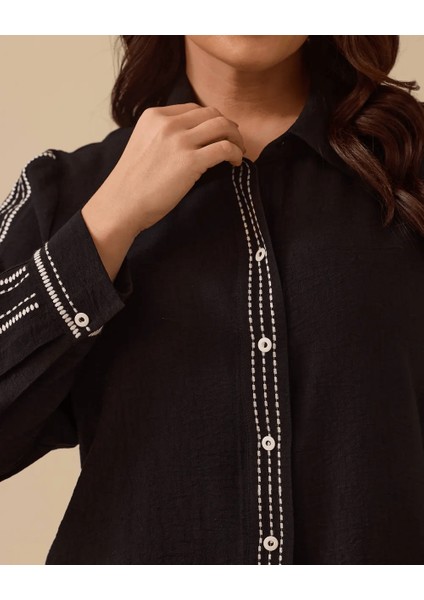 Gala-xi Kadın Büyük Beden Uzun Kollu Gömlek 10002511514009 fiyatları