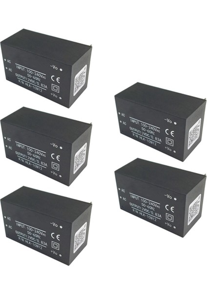 5 Adet Ac-Dc Güç Kaynağı Modülü Ac Dc Dönüştürücü 220V Ila 12V 10W (Yurt Dışından)