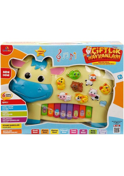 Türkçe Hayvan Sesli Inek Görünümlü Piyano Sarı fiyatları
