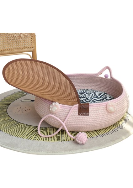 Rattan Kedi Kumu Kedi Tırmalama Tahtası Dört Mevsim Evrensel El Dokuması Yıkanabilir Çizilmeye Dalı Pamuk Ip Evcil Hayvan Kumu (Yurt Dışından)