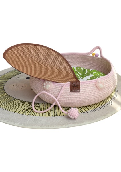 Rattan Kedi Kumu Kedi Tırmalama Tahtası Dört Mevsim Evrensel El Dokuması Yıkanabilir Çizilmeye Dalı Pamuk Ip Evcil Hayvan Kumu (Yurt Dışından)