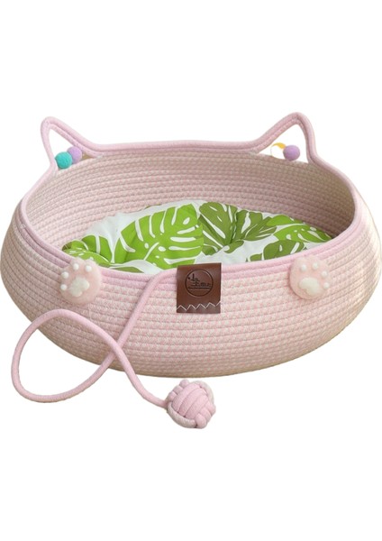 Rattan Kedi Kumu Kedi Tırmalama Tahtası Dört Mevsim Evrensel El Dokuması Yıkanabilir Çizilmeye Dalı Pamuk Ip Evcil Hayvan Kumu (Yurt Dışından)