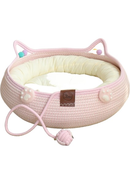 Rattan Kedi Kumu Kedi Tırmalama Tahtası Dört Mevsim Evrensel El Dokuması Yıkanabilir Çizilmeye Dalı Pamuk Ip Evcil Hayvan Kumu (Yurt Dışından)