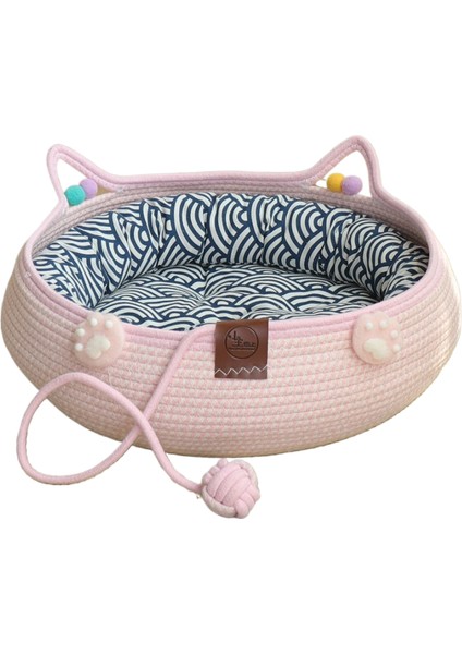 Rattan Kedi Kumu Kedi Tırmalama Tahtası Dört Mevsim Evrensel El Dokuması Yıkanabilir Çizilmeye Dalı Pamuk Ip Evcil Hayvan Kumu (Yurt Dışından)