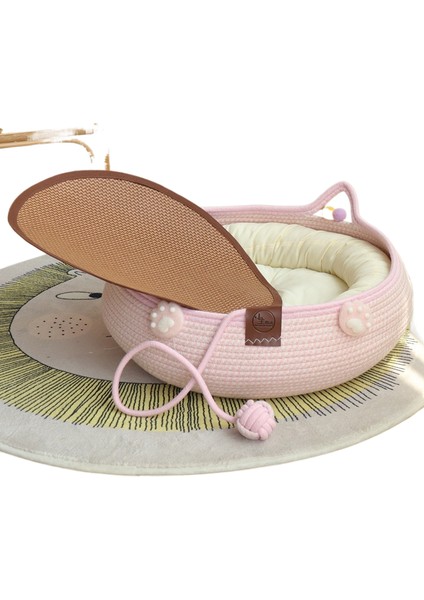 Rattan Kedi Kumu Kedi Tırmalama Tahtası Dört Mevsim Evrensel El Dokuması Yıkanabilir Çizilmeye Dalı Pamuk Ip Evcil Hayvan Kumu (Yurt Dışından)