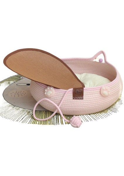 Rattan Kedi Kumu Kedi Tırmalama Tahtası Dört Mevsim Evrensel El Dokuması Yıkanabilir Çizilmeye Dalı Pamuk Ip Evcil Hayvan Kumu (Yurt Dışından)