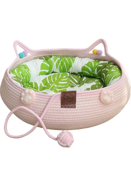 Rattan Kedi Kumu Kedi Tırmalama Tahtası Dört Mevsim Evrensel El Dokuması Yıkanabilir Çizilmeye Dalı Pamuk Ip Evcil Hayvan Kumu (Yurt Dışından)