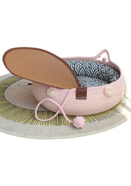 Rattan Kedi Kumu Kedi Tırmalama Tahtası Dört Mevsim Evrensel El Dokuması Yıkanabilir Çizilmeye Dalı Pamuk Ip Evcil Hayvan Kumu (Yurt Dışından)