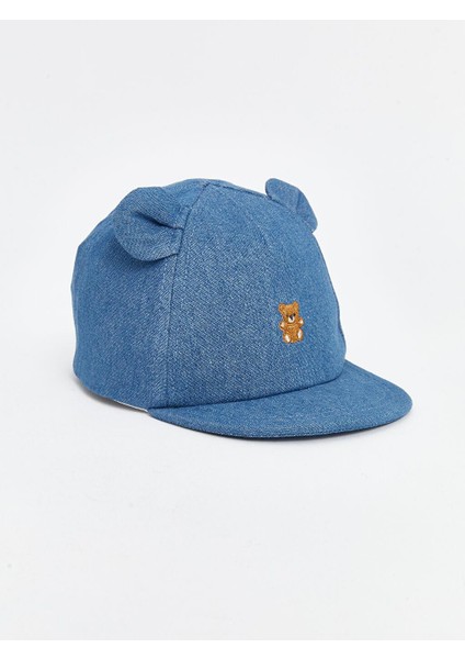 Ayıcık Nakışlı Erkek Bebek Kep Şapka