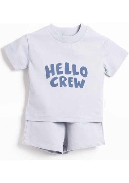 Baskılı Takım T-Shirt Şort Unisex Bebek Çocuk Baskılı Yazlık Takım