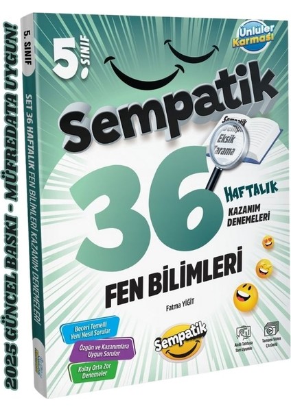 5.sınıf Sempatik Fen Bilimleri 36 Haftalık Kazanım Denemeleri fiyatları
