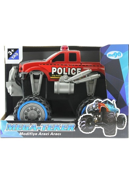 Sürtmeli Modifiye Dev Polis Arazi Aracı Kırmızı