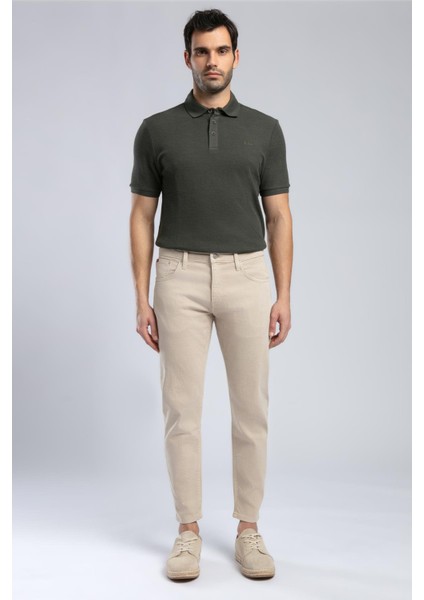 Lonce Erkek Dokuma Pantolon Bej