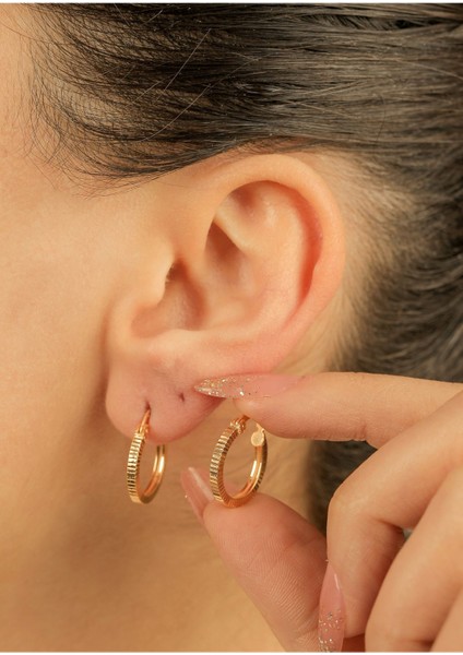 2,30 gr (Gram) Dalmaçya Halka Küpe 15 mm 22 Ayar Altın