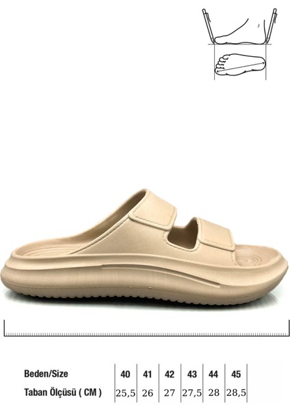 Çift Bant Hafif Eva Yazlık Plaj Terliği Havuz Terliği Lavabo Terliği 2001 Vizon modelleri