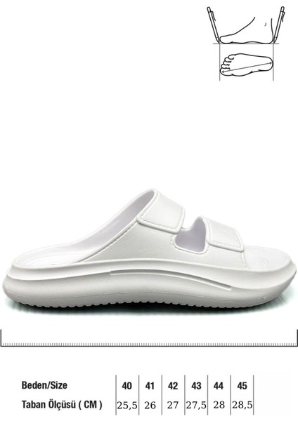 Çift Bant Hafif Eva Yazlık Plaj Terliği Havuz Terliği Lavabo Terliği 2001 Beyaz modelleri