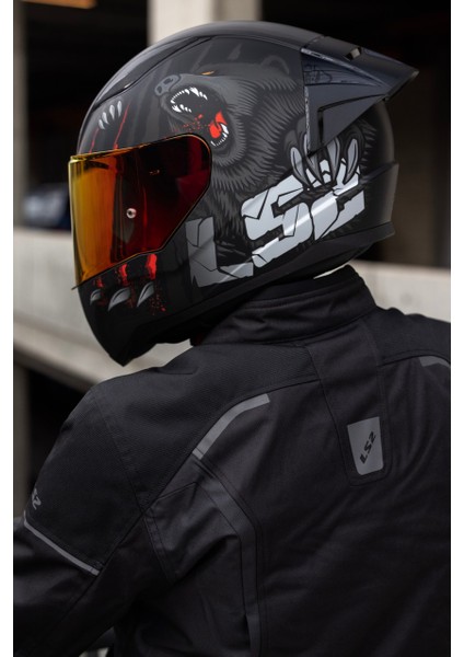 Rapıd 2 Race Clawn Mat Siyah-Gri-Kırmızı Kask