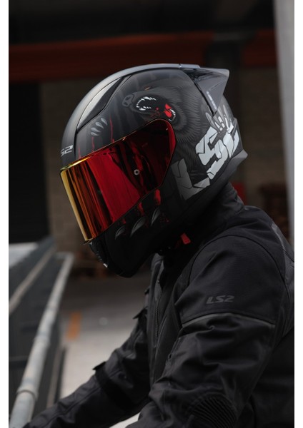 Rapıd 2 Race Clawn Mat Siyah-Gri-Kırmızı Kask